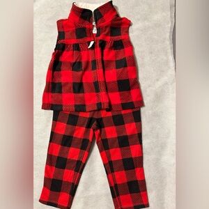 Carter’s 2 piece Buffalo Plaid outfit 9 mos.